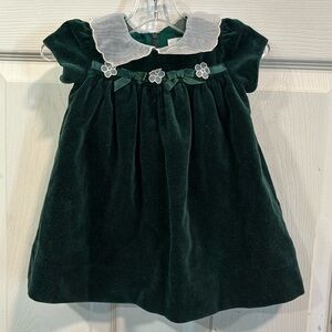 Florence Eiseman | Dresses | Florence Eiseman Green Velvet Dress Crinoline  Collar And Flowers Silk Tie 6m | Poshmark